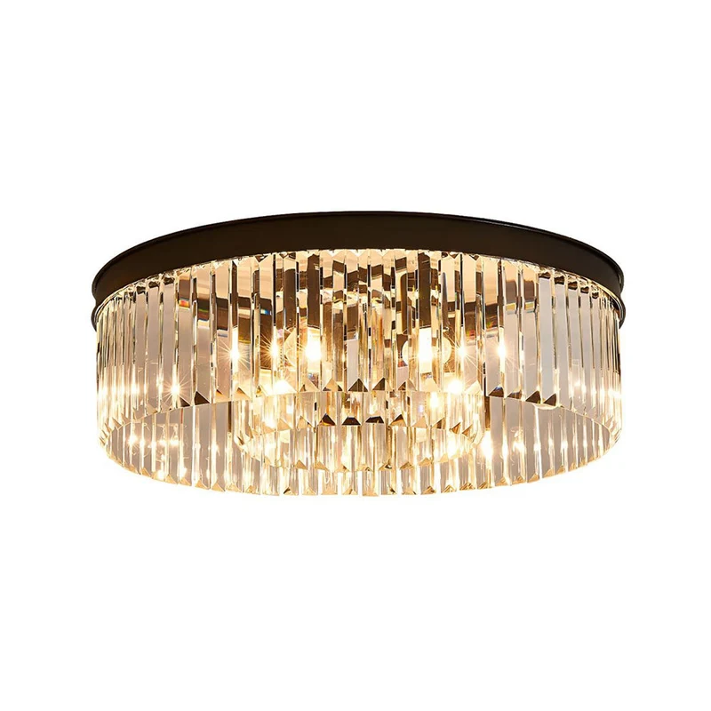 Kristal Plafondlamp met IJzeren Frame E14 Fitting voor Woonkamer Eetkamer Slaapkamer Decoratieve Verlichting | Sansoti