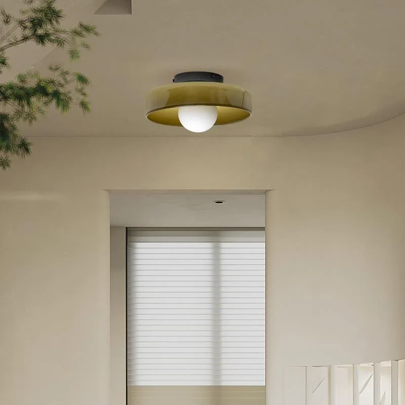 Ronde Plafondlamp Glas & Metaal G9 Fitting Drie Kleurtemperaturen 25cm 35cm Slaapkamer Woonkamer LED Plafondverlichting | Sansoti