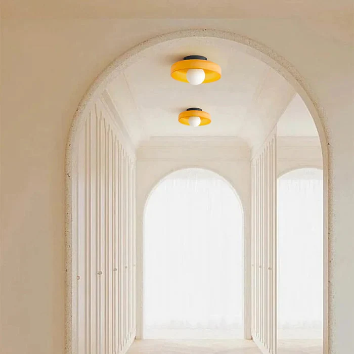 Ronde Plafondlamp Glas & Metaal G9 Fitting Drie Kleurtemperaturen 25cm 35cm Slaapkamer Woonkamer LED Plafondverlichting | Sansoti