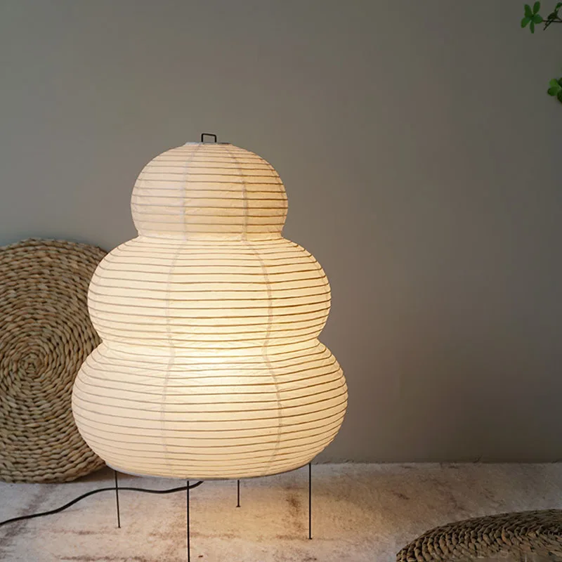Japanse Staande Lamp 60cm Papier Metaal E27 Dimbaar Warm Sfeerlicht voor Woonkamer Slaapkamer Moderne Vloerlamp | Sansoti