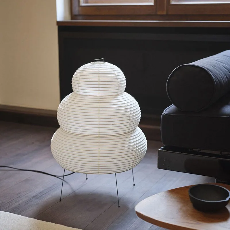 Japanse Staande Lamp 60cm Papier Metaal E27 Dimbaar Warm Sfeerlicht voor Woonkamer Slaapkamer Moderne Vloerlamp | Sansoti