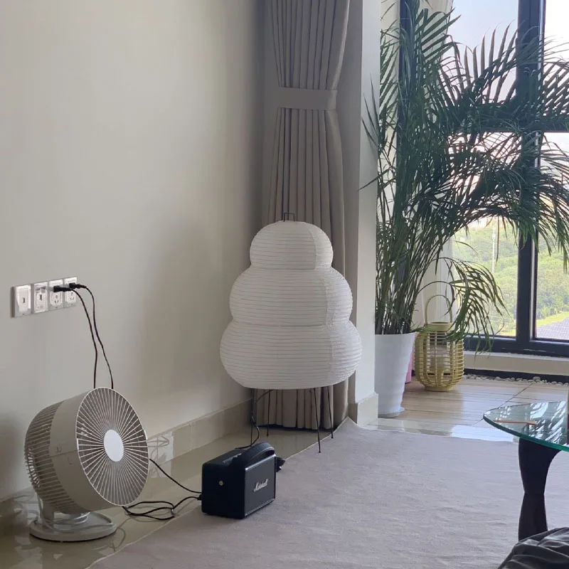 Japanse Staande Lamp 60cm Papier Metaal E27 Dimbaar Warm Sfeerlicht voor Woonkamer Slaapkamer Moderne Vloerlamp | Sansoti