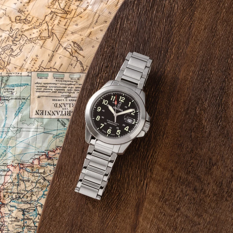 Festina Swiss Made Field F20081/4 Herrenuhr • Saphirglas • 3 Wechselarmbänder