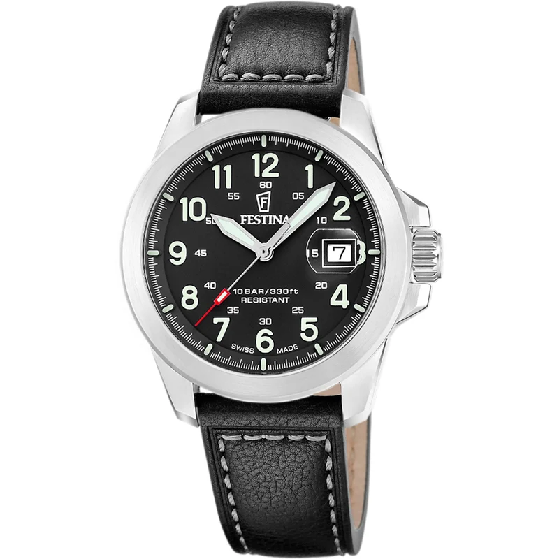 Festina Swiss Made Field F20081/4 Herrenuhr • Saphirglas • 3 Wechselarmbänder