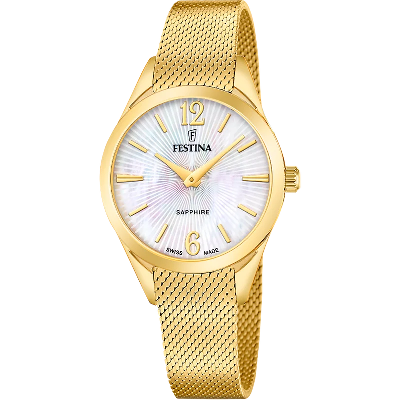 Festina Grace F20077/1 Damenuhr Perlmutt • Saphirglas • Schweizer Quarzwerk