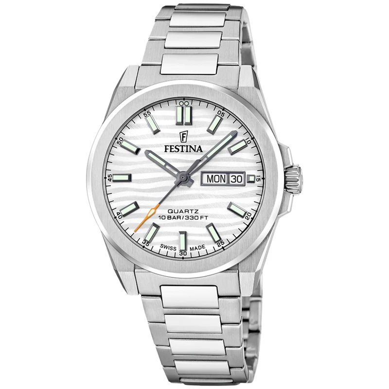 Festina Dune F20073/1 Herrenuhr Silberfarben • Saphirglas • Schweizer Herstellung