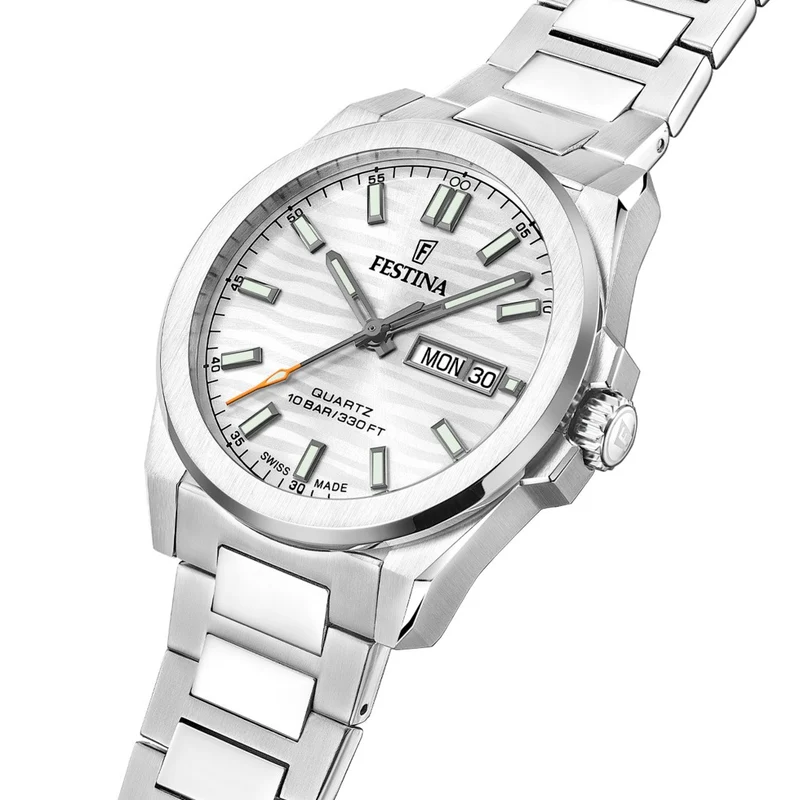 Festina Dune F20073/1 Herrenuhr Silberfarben • Saphirglas • Schweizer Herstellung