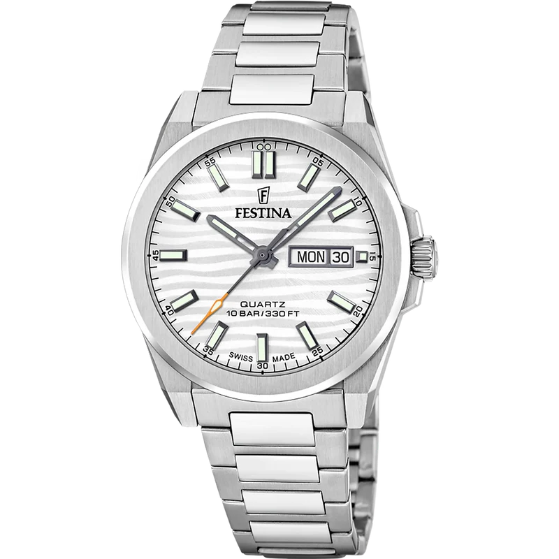 Festina Dune F20073/1 Herrenuhr Silberfarben • Saphirglas • Schweizer Herstellung