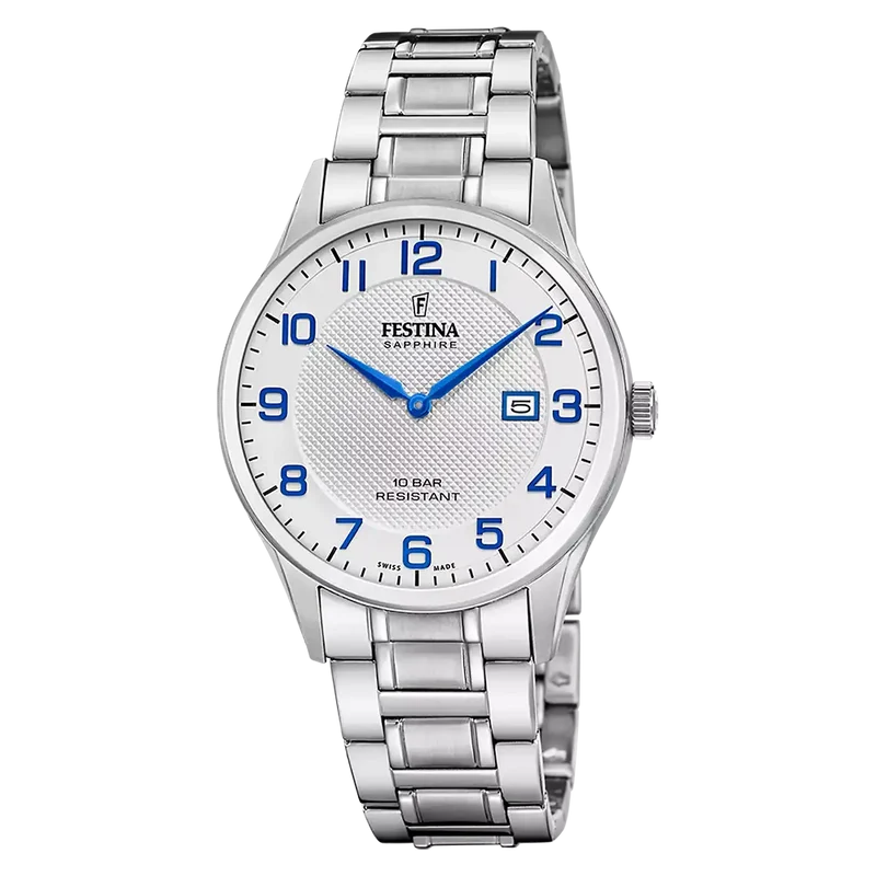 Festina Swiss Made F20067/1 Herren Armbanduhr Silber • Saphirglas • Swiss Made Quarzwerk