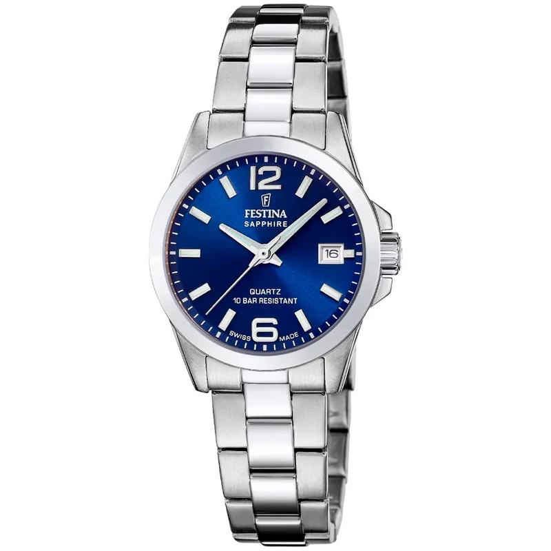 Festina Swiss Made Lady F20049/5 Damenuhr Blau • Saphirglas • 10 ATM wasserdicht