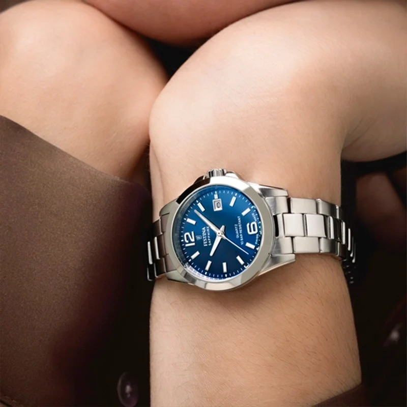 Festina Swiss Made Lady F20049/5 Damenuhr Blau • Saphirglas • 10 ATM wasserdicht