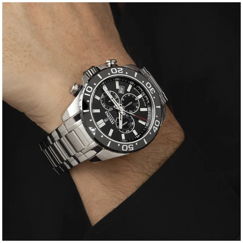 Festina Ceramic Chrono F20042/4 Herrenuhr Schwarz • Saphirglas • Chronograph Swiss Made