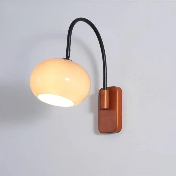 Draaibare Glazen Wandlamp met Verstelbare Bolspot E27 LED Verlichting voor Sfeervol Leeshoekje en Interieur | Sansoti