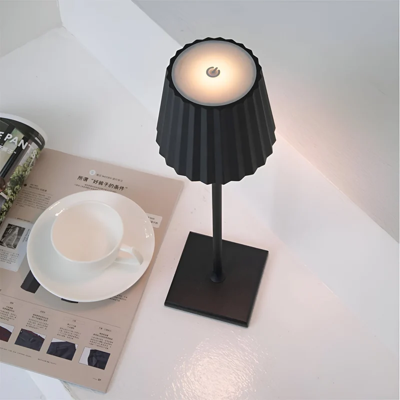 Oplaadbare Tafellamp Draadloos Dimbaar Touch 3000K Warm Licht Binnen Buiten Terras Slaapkamer Restaurant 38cm | Sansoti