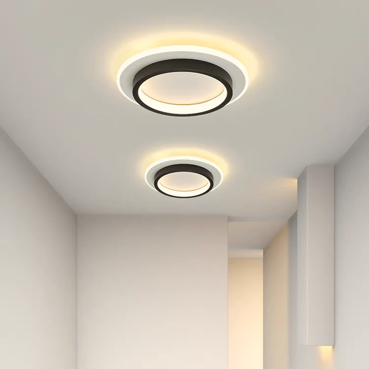 Ronde Plafondlamp LED Inbouw 21cm 24cm IJzer Aluminium Acryl voor Gang Slaapkamer Keuken Studeerkamer | Sansoti