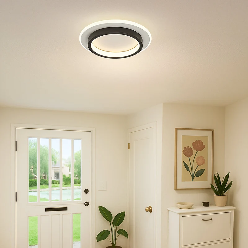 Ronde Plafondlamp LED Inbouw 21cm 24cm IJzer Aluminium Acryl voor Gang Slaapkamer Keuken Studeerkamer | Sansoti
