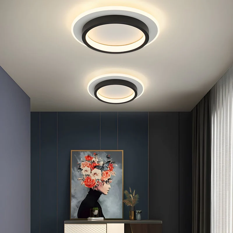 Ronde Plafondlamp LED Inbouw 21cm 24cm IJzer Aluminium Acryl voor Gang Slaapkamer Keuken Studeerkamer | Sansoti