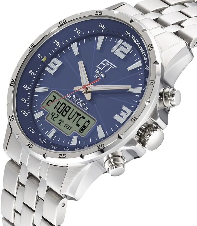 Eco Tech Time EGS-11552-31M Herrenuhr • Solar-Antrieb • Funk-Technologie