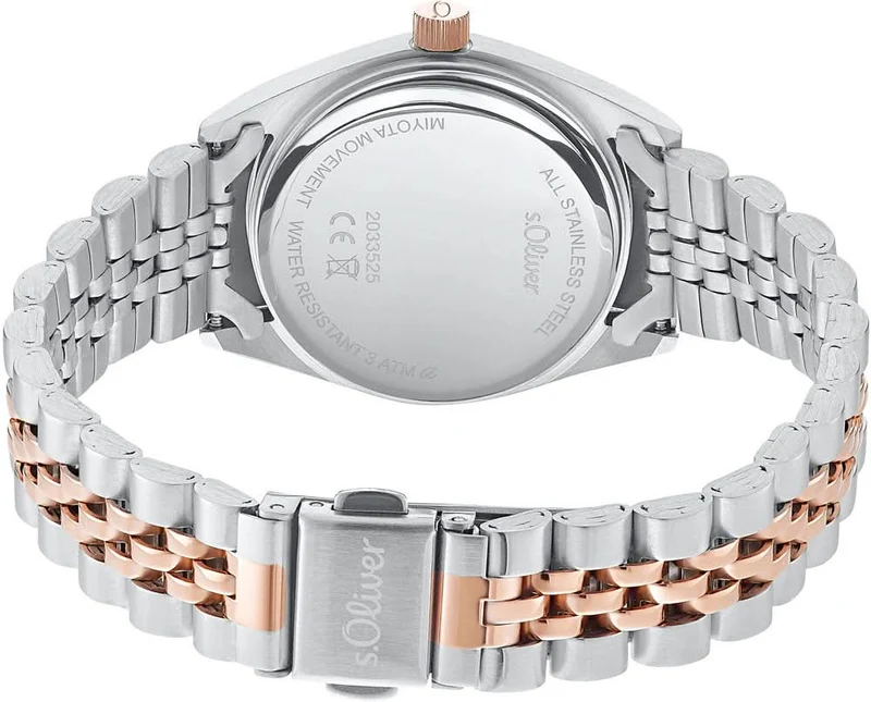 s.Oliver 2033525 Damenuhr • Modisches Lifestyle-Design • Zuverlässige Quarz-Technik