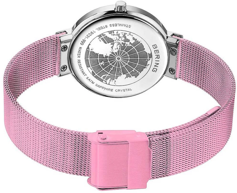 Bering Classic 19031-999 Damenuhr • Kratzfestes Saphirglas • Feines Milanaise-Armband