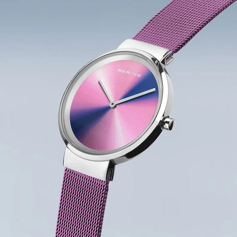 Bering Ultra Slim 19031-909 Damenuhr • Kratzfestes Saphirglas • Feines Milanaise-Armband
