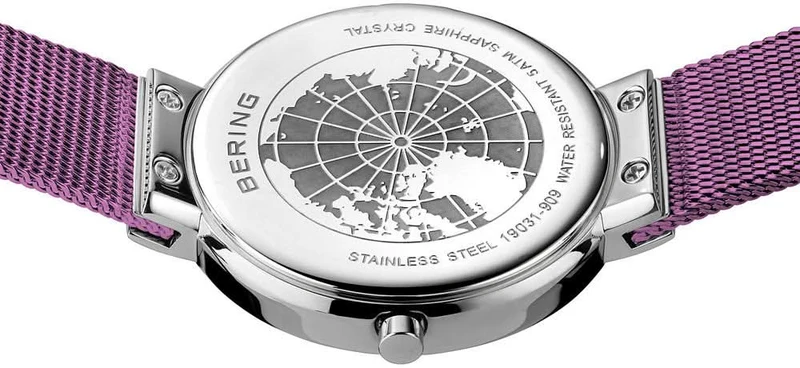 Bering Ultra Slim 19031-909 Damenuhr • Kratzfestes Saphirglas • Feines Milanaise-Armband