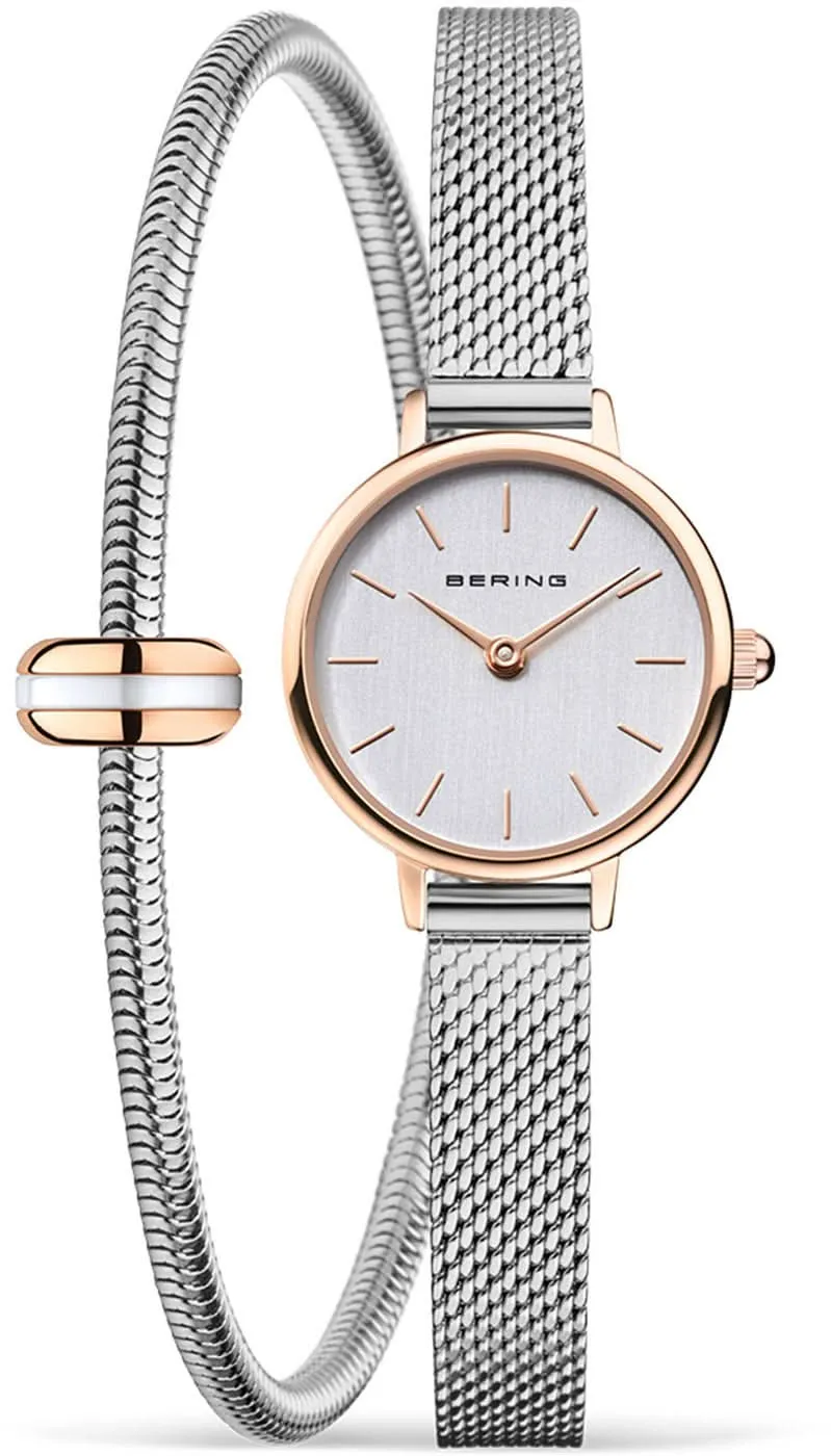 Bering Classic 11022-064-Lovely-2-GWP Damenuhr • Kratzfestes Saphirglas • Feines Milanaise-Armband