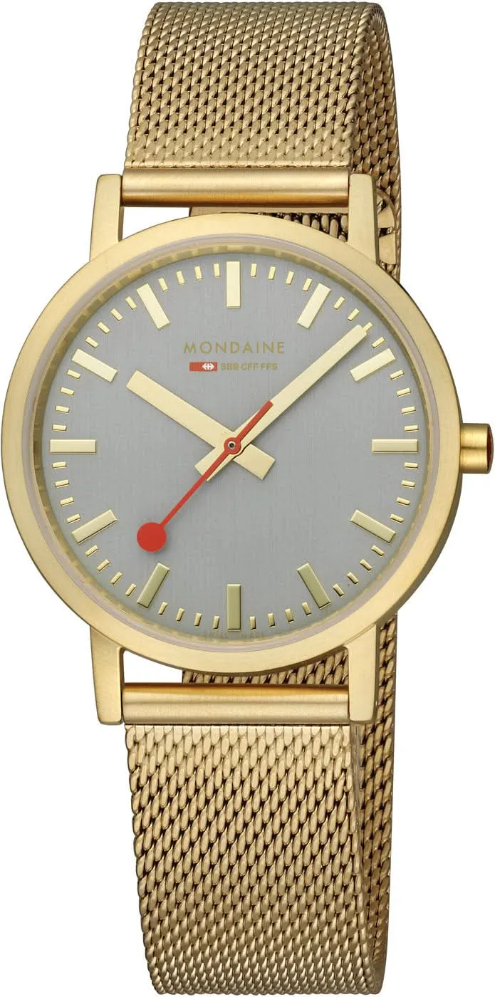 Mondaine Classic A660.30314.80SBM Unisex-Uhr • Schweizer Bahnhofs-Design • Milanaiseband