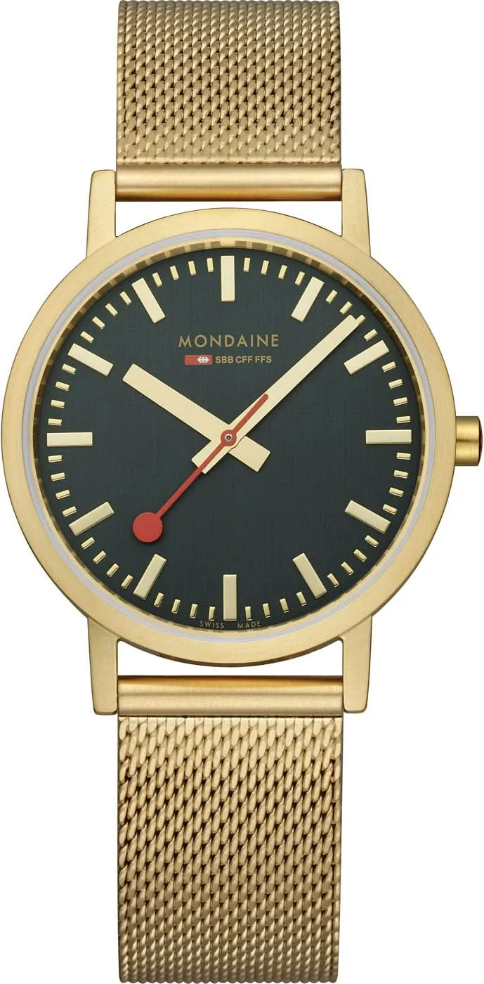 Mondaine Classic A660.30314.60.SBM Unisex-Uhr • Grünes Zifferblatt • Schweizer Design