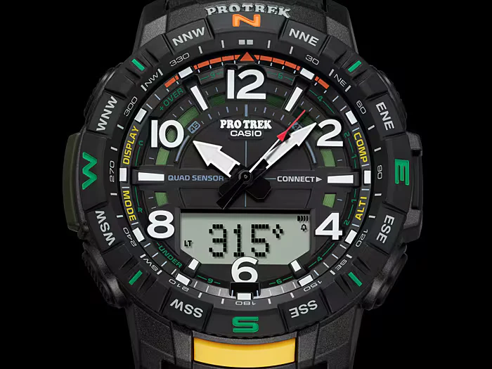 Casio Pro Trek PRT-B50-1ER Herrenuhr • Smarte Bluetooth® Funktionen • Quad-Sensor