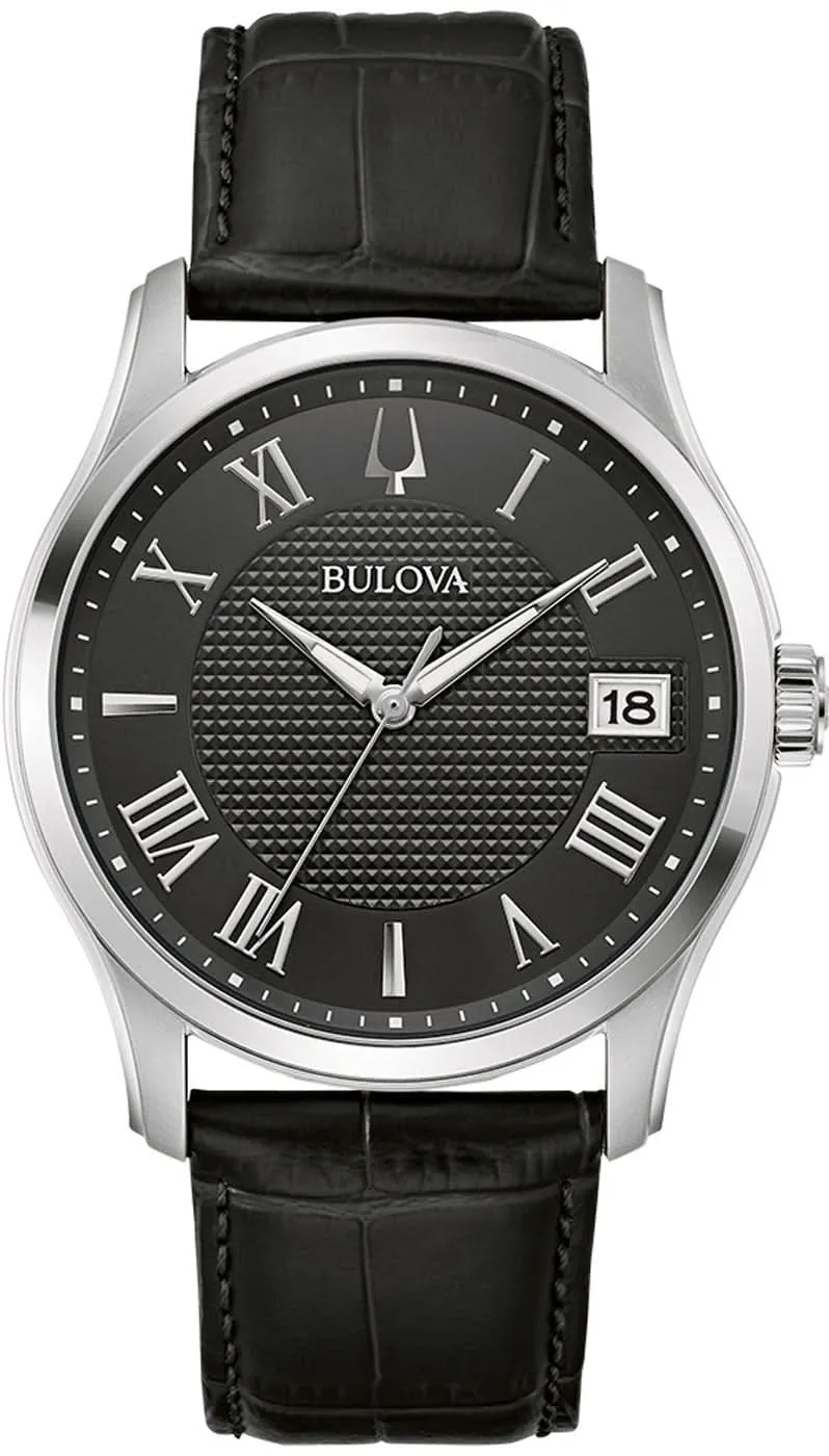 Bulova Classic Wilton 96B390 Herrenuhr • Clous de Paris Dekor • Gewölbtes Glas