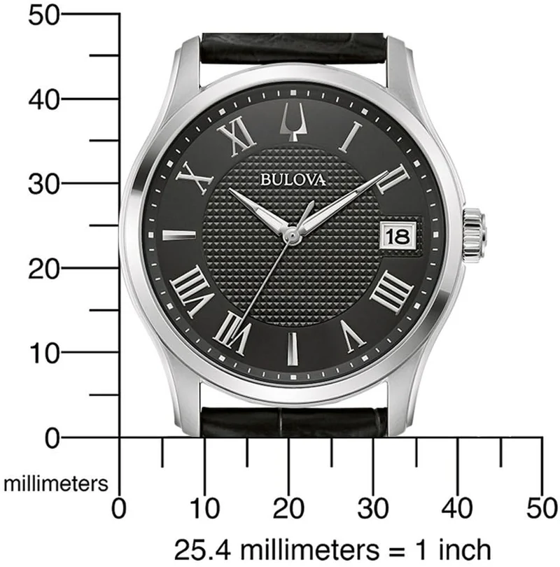 Bulova Classic Wilton 96B390 Herrenuhr • Clous de Paris Dekor • Gewölbtes Glas