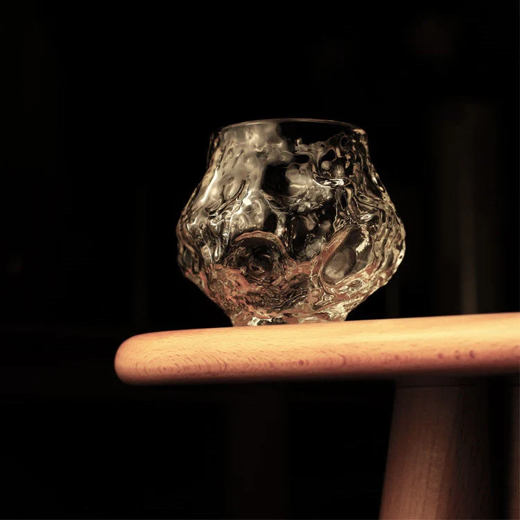 Japans Whiskyglas Handgemaakt Hittebestendig Glas 380ml Meteoor Design voor Premium Whisky Sake Cocktails Spiritualiën Luxe Drinkglas met Houten Kist Geschenkverpakking | Sansoti