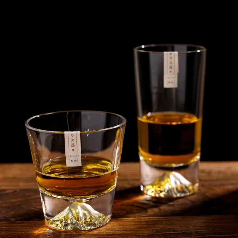 Kristallen Whiskyglazen Set Handgemaakt met Houten Cadeaubox 300-400ml Japans Vakmanschap voor Whisky Liefhebbers Tumbler Luxe Drinkglazen | Sansoti