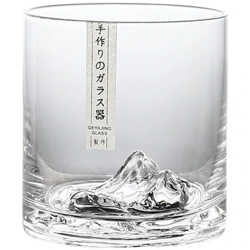 Japans Whiskeyglas met IJsberg Reliëf 300ml Hittebestendig Glas Handgemaakt Tumbler voor Whisky en Cocktails Premium Drinkglas in Houten Geschenkdoos Scandinavische Barware | Sansoti