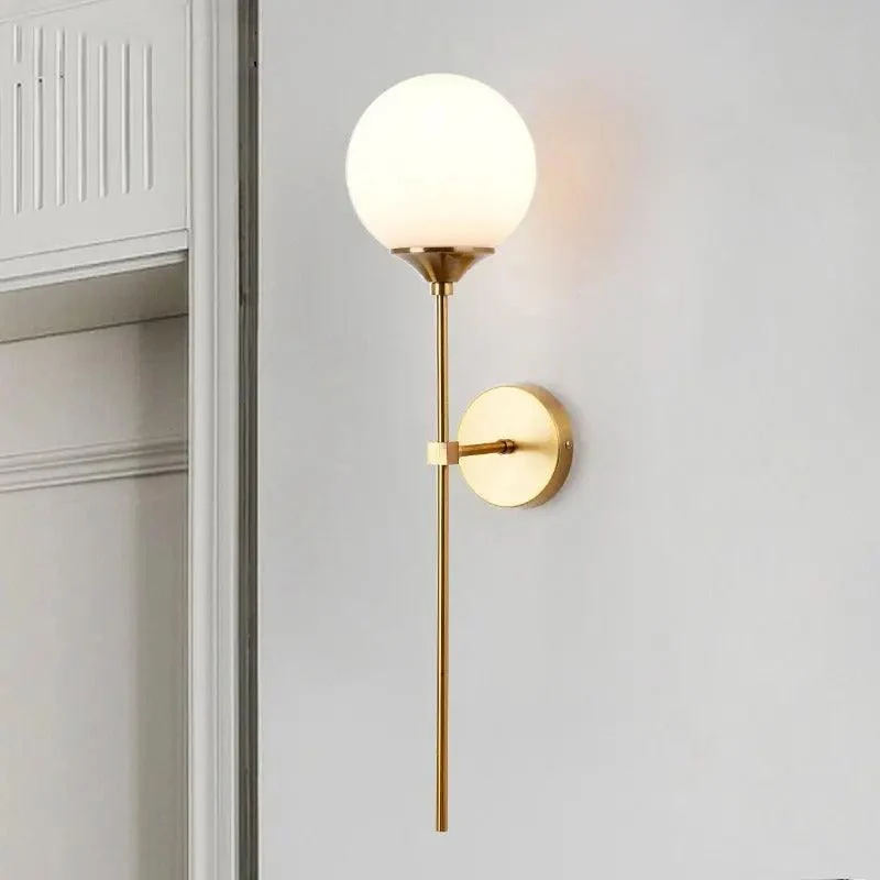 Glazen Wandlamp Bol Montage Modern Design Metalen Fitting Woonkamer Slaapkamer Eetkamer Sfeerlicht Interieur | Sansoti
