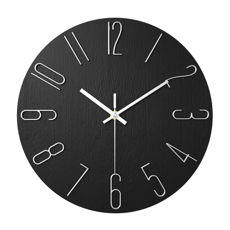 Wandklok Quartz 30cm Stille Uurwerk Modern Interieur Design Woonkamer Kantoor Minimalistische Tijdsweergave | Sansoti