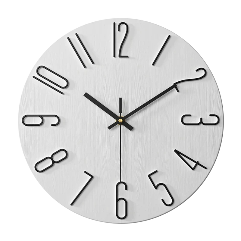 Wandklok Quartz 30cm Stille Uurwerk Modern Interieur Design Woonkamer Kantoor Minimalistische Tijdsweergave | Sansoti