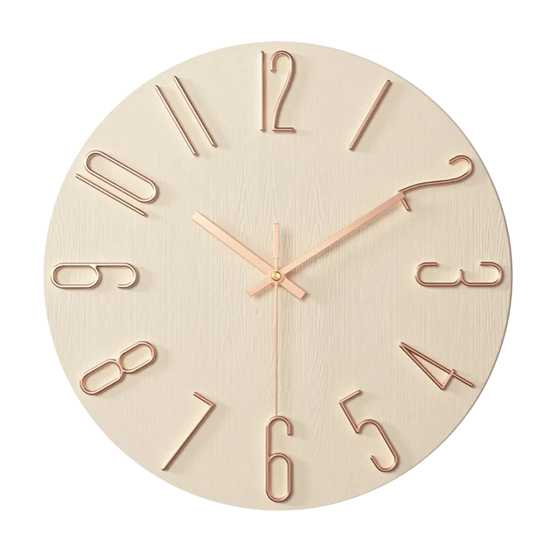 Wandklok Quartz 30cm Stille Uurwerk Modern Interieur Design Woonkamer Kantoor Minimalistische Tijdsweergave | Sansoti