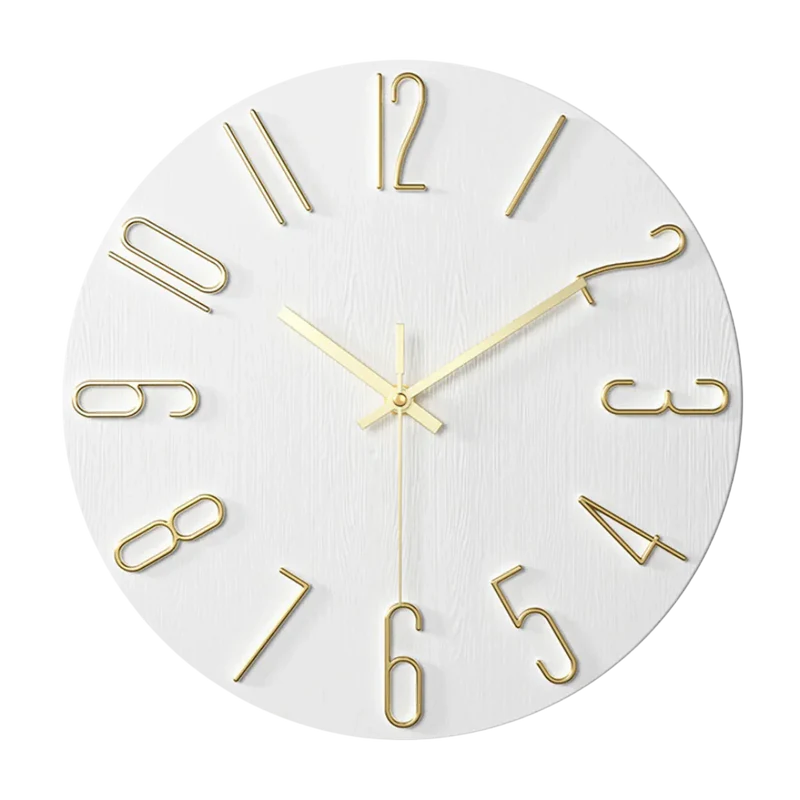 Wandklok Quartz 30cm Stille Uurwerk Modern Interieur Design Woonkamer Kantoor Minimalistische Tijdsweergave | Sansoti