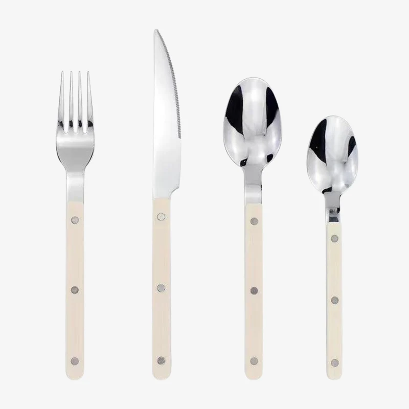 Bestek Set 24-Delig RVS Gekleurd Handvat Bistrostijl 6 Personen Eetkamer Tafel Servies Keuken Diner Couvert | Sansoti