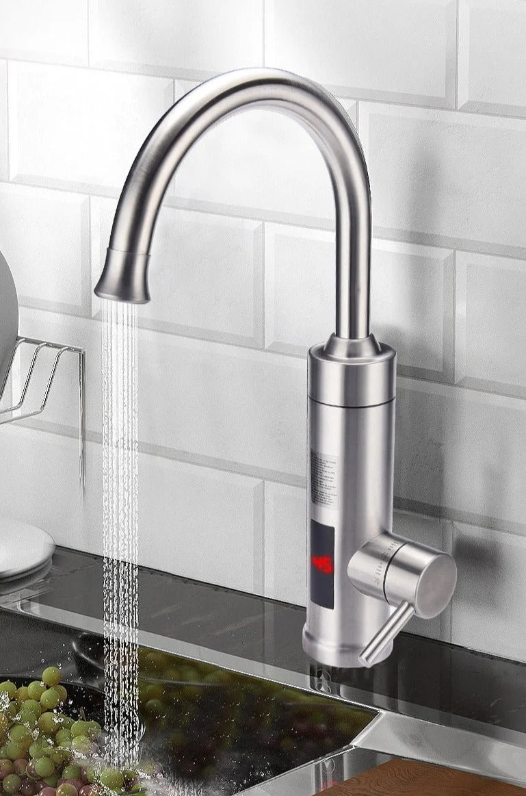 Elektrische Keukenkraan met Digitale Temperatuurweergave RVS 3000W Sensor Warm Water Instant Touchscreen | Sansoti