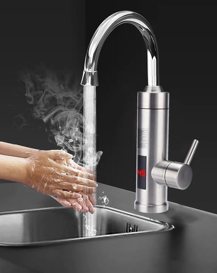 Elektrische Keukenkraan met Digitale Temperatuurweergave RVS 3000W Sensor Warm Water Instant Touchscreen | Sansoti