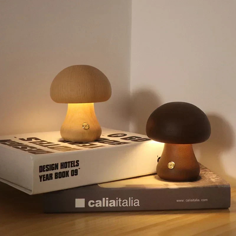 Paddenstoel Tafellamp Oplaadbaar met Touch Dimmer Warm LED Licht voor Slaapkamer Kinderkamer Woonkamer | Sansoti