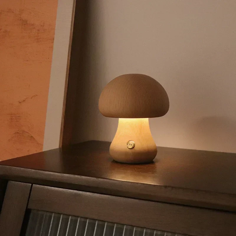 Paddenstoel Tafellamp Oplaadbaar met Touch Dimmer Warm LED Licht voor Slaapkamer Kinderkamer Woonkamer | Sansoti