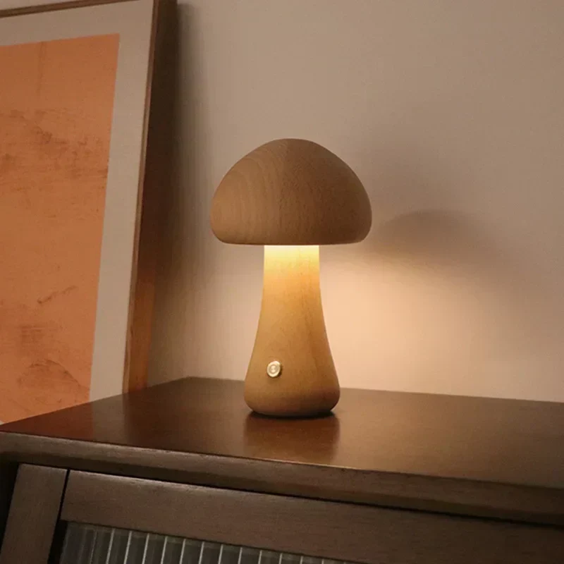 Paddenstoel Tafellamp Oplaadbaar met Touch Dimmer Warm LED Licht voor Slaapkamer Kinderkamer Woonkamer | Sansoti
