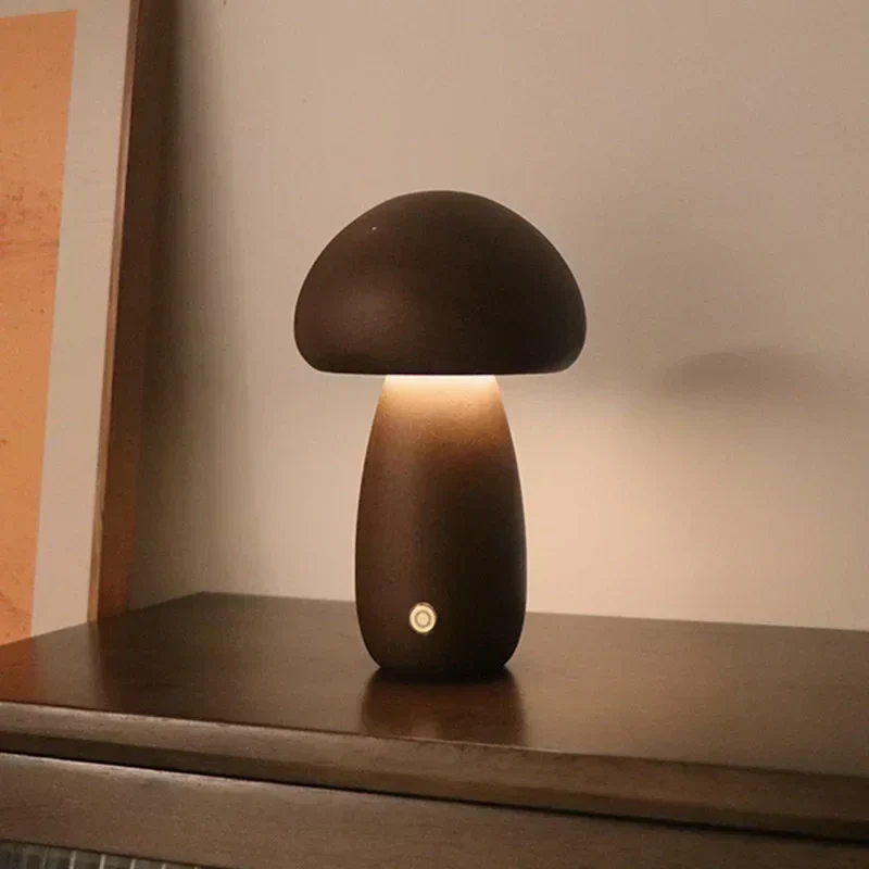 Paddenstoel Tafellamp Oplaadbaar met Touch Dimmer Warm LED Licht voor Slaapkamer Kinderkamer Woonkamer | Sansoti
