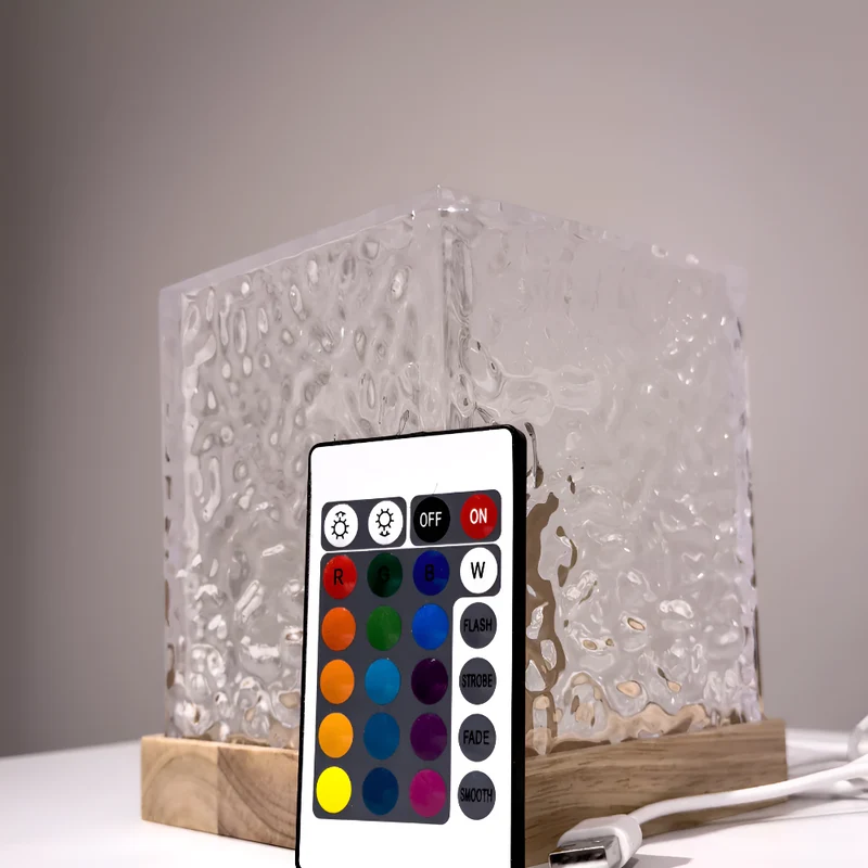 Projectielamp LED 16 Kleuren Hout Afstandsbediening Dimbaar USB Sfeerlicht voor Woonkamer Slaapkamer Sfeer | Sansoti