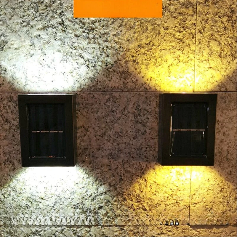 Zonne-energie Wandlamp voor Buiten IP65 Waterdicht Tuinverlichting Terras Pad Trap Oprit Warm Wit Koud Wit | Sansoti
