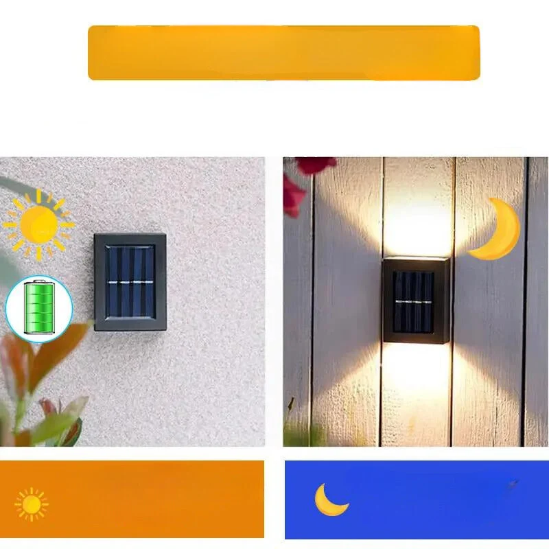Zonne-energie Wandlamp voor Buiten IP65 Waterdicht Tuinverlichting Terras Pad Trap Oprit Warm Wit Koud Wit | Sansoti